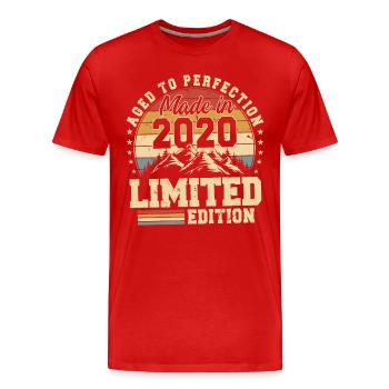 One of a kind since 2020 - Men's Premium Organic T-Shirt - red - Front - Damien (186cm)