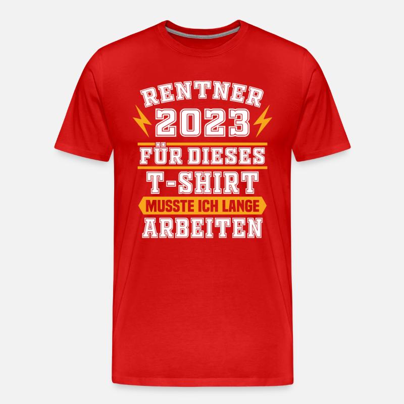 Pensionär 2023 Geschenk Pensionierung Geschenkidee - Männer Premium Bio T-Shirt - Rot