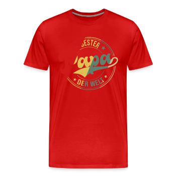 Bester Papa Der Welt - Männer Premium Bio T-Shirt - Rot - Vorne - Damien (186cm)