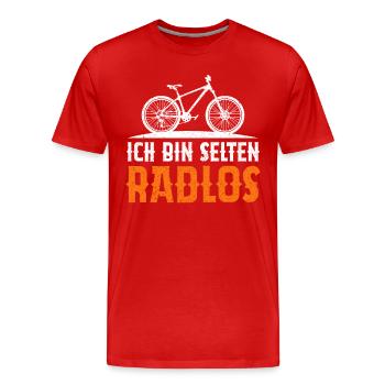 Ich Bin Selten Radlos - Männer Premium Bio T-Shirt - Rot - Vorne - Damien (186cm)