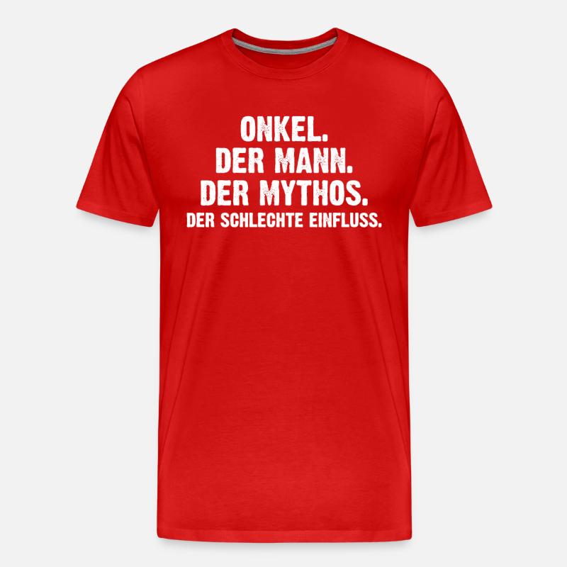 Onkel Der Mann Der Mythos - Männer Premium Bio T-Shirt - Rot