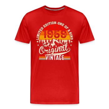 Cadeau D'anniversaire Rétro 1959 - T-shirt bio Premium Homme - rouge - Devant - Damien (186cm)