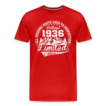 Jahrgang 1936 Alle Originalteile Retro Geschenk - Männer Premium Bio T-Shirt - Rot - Vorne - Damien (186cm)