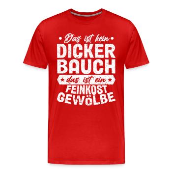 Das Ist Kein Dicker Bauch - Männer Premium Bio T-Shirt - Rot - Vorne - Damien (186cm)