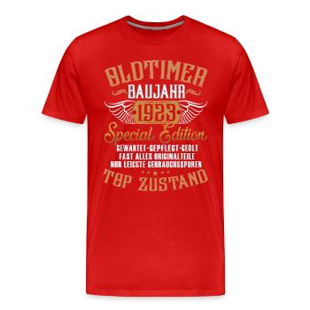 Oldtimer Baujahr 1923 - Männer Premium Bio T-Shirt - Rot - Vorne - Damien (186cm)