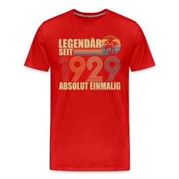 Legendär seit 1929 alle Originalteile - Männer Premium Bio T-Shirt - Rot - Vorne - Damien (186cm)
