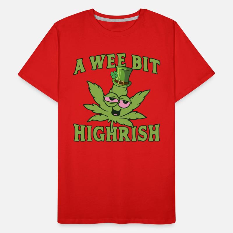 A wee bit Highrish Cannabisleaf Men's Premium Organic T-Shirt