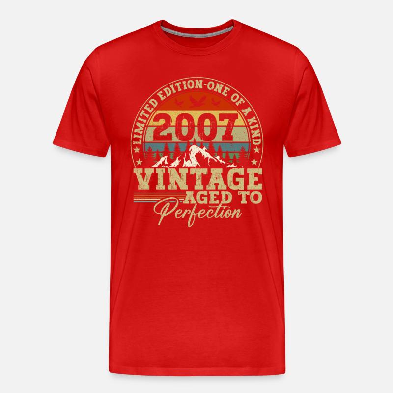Ich bin Baujahr 2007 - Männer Premium Bio T-Shirt - Rot