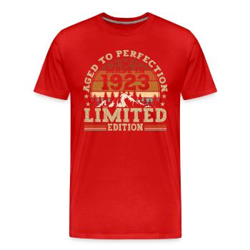 Voitures classiques construites en 1923 - T-shirt bio Premium Homme - rouge - Devant - Damien (186cm)