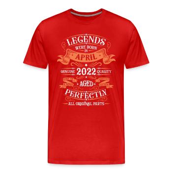 April 2022 | April 2022 Jubiläum 2022 - Männer Premium Bio T-Shirt - Rot - Vorne - Damien (186cm)