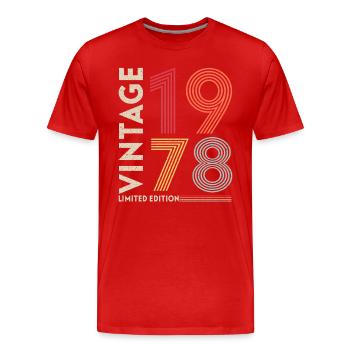 1978 Birthday Present - Men's Premium Organic T-Shirt - red - Front - Damien (186cm)