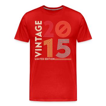 Old School 2015 - Männer Premium Bio T-Shirt - Rot - Vorne - Damien (186cm)