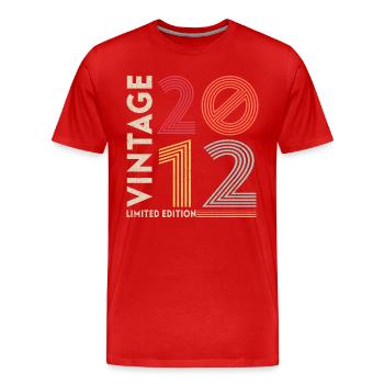 2012 Unique - Men's Premium Organic T-Shirt - red - Front - Damien (186cm)