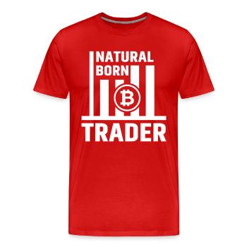 Bitcoin Trader Trading BTC - Men's Premium Organic T-Shirt - red - Front - Damien (186cm)
