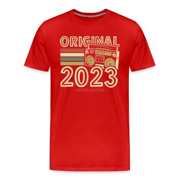 Vintage 2023 Vintage Birthday Retro Vintage - Men's Premium Organic T-Shirt - red - Front - Damien (186cm)