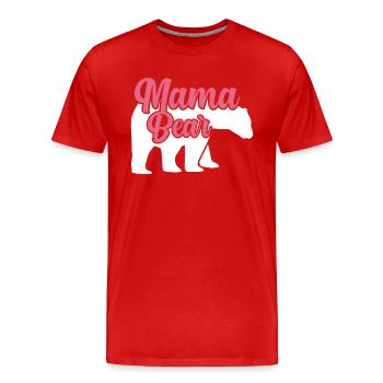 Mama Bär Baer Mama T-Shirt - Männer Premium Bio T-Shirt - Rot - Vorne - Damien (186cm)