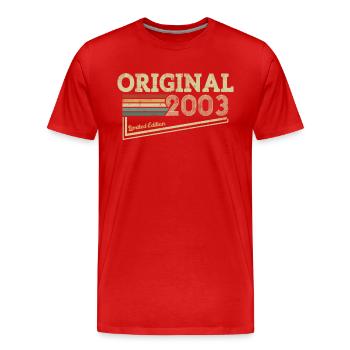 Original Vintage 2003 Retro Anniversaire - T-shirt bio Premium Homme - rouge - Devant - Damien (186cm)