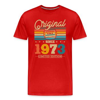 Original since 1973 - Limited Edition - Men's Premium Organic T-Shirt - red - Front - Damien (186cm)