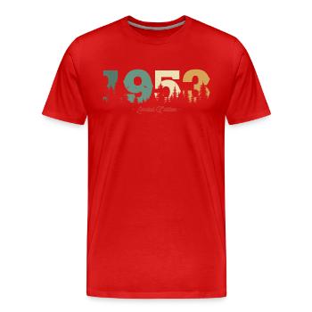 1953 limitierte Auflage - Männer Premium Bio T-Shirt - Rot - Vorne - Damien (186cm)