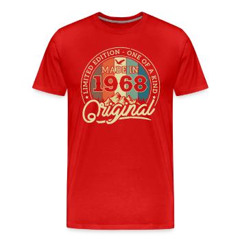 Vintage 1968 Geburtstagsgeschenk - Männer Premium Bio T-Shirt - Rot - Vorne - Damien (186cm)
