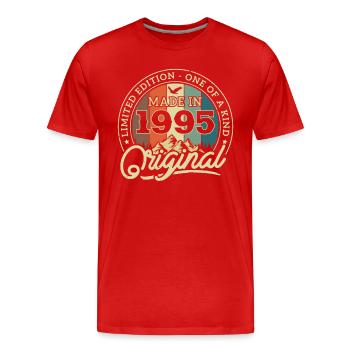 Geburtstagsgeschenk 1995 - Männer Premium Bio T-Shirt - Rot - Vorne - Damien (186cm)