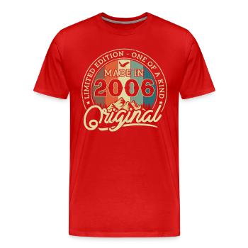 Vintage 2006 - Zeitloser Schatz - Männer Premium Bio T-Shirt - Rot - Vorne - Damien (186cm)