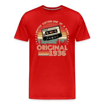 Vintage 1936 Geschenk - Männer Premium Bio T-Shirt - Rot - Vorne - Damien (186cm)