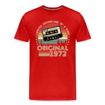 Vintage 1972 Geschenkidee - Männer Premium Bio T-Shirt - Rot - Vorne - Damien (186cm)