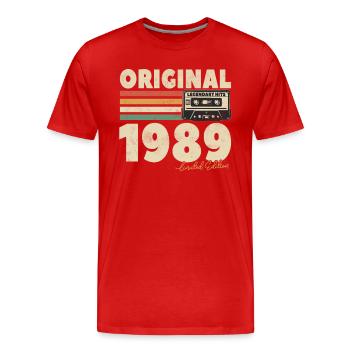 Legendäre Hits 1989 - Männer Premium Bio T-Shirt - Rot - Vorne - Damien (186cm)