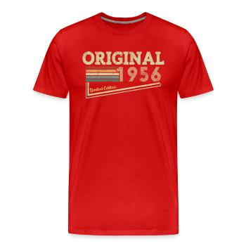 Vintage 1956 Cadeau d’anniversaire - T-shirt bio Premium Homme - rouge - Devant - Damien (186cm)