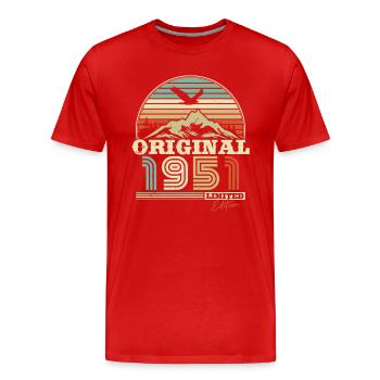 1951 Cadeau d’anniversaire vintage - T-shirt bio Premium Homme - rouge - Devant - Damien (186cm)