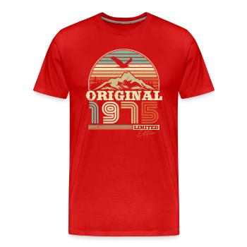 Retro '75 Celebration - Männer Premium Bio T-Shirt - Rot - Vorne - Damien (186cm)