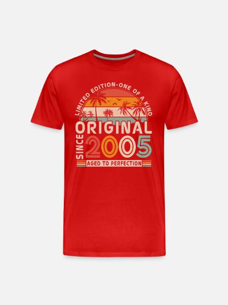 Original 2005 - 18th birthday - Men's Premium Organic T-Shirt - red