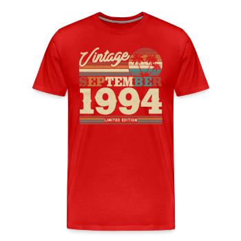 Vintage Geburtstagsgeschenk 1994 - Männer Premium Bio T-Shirt - Rot - Vorne - Damien (186cm)