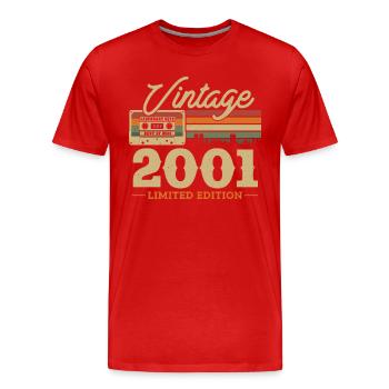 Vintage Geburtstagsgeschenk 2001 - Männer Premium Bio T-Shirt - Rot - Vorne - Damien (186cm)