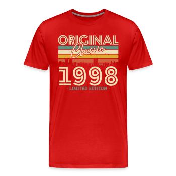 Vintage 1998 Geburtstagsgeschenk - Männer Premium Bio T-Shirt - Rot - Vorne - Damien (186cm)