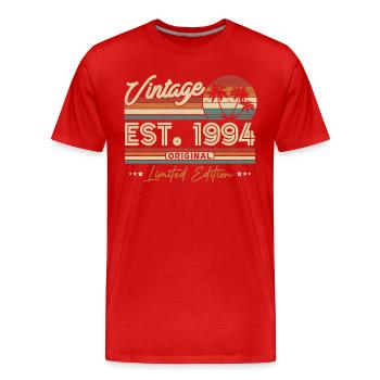 Vintage 1994 Geburtstagsgeschenk - Männer Premium Bio T-Shirt - Rot - Vorne - Damien (186cm)