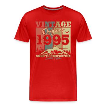 Original 1995 Vintage Birthday Year - Men's Premium Organic T-Shirt - red - Front - Damien (186cm)