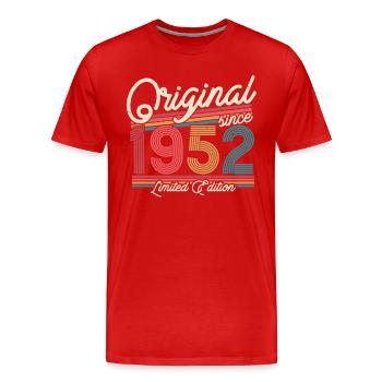 Vintage 1952 Geburtstagsgeschen - Männer Premium Bio T-Shirt - Rot - Vorne - Damien (186cm)