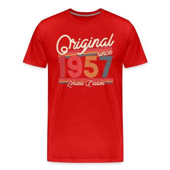 Don 1957 Millésime 66/67 ans - T-shirt bio Premium Homme - rouge - Devant - Damien (186cm)