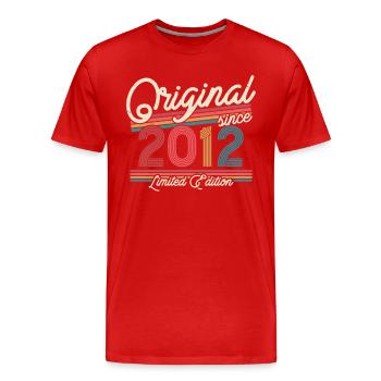 Vintage Birthday Gift 2012 - Men's Premium Organic T-Shirt - red - Front - Damien (186cm)