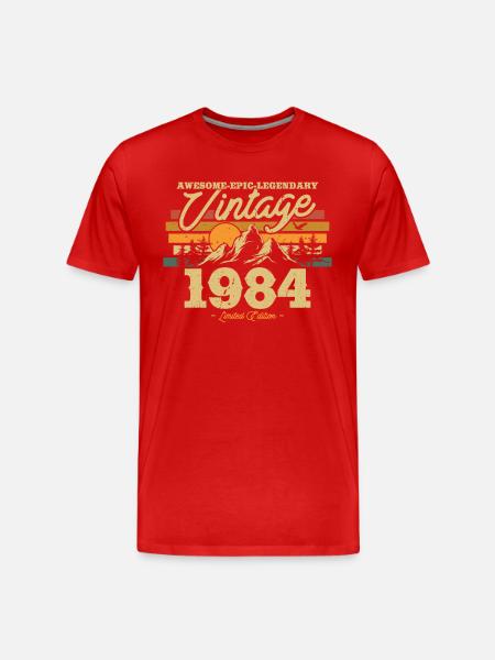 Cadeau Millésime 1984 - 39/40 ans - T-shirt bio Premium Homme - rouge