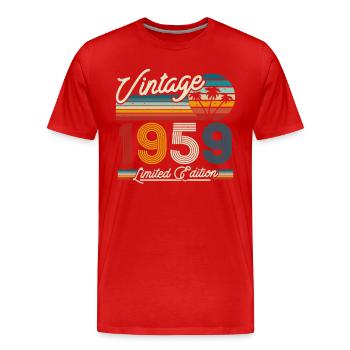 Vintage 1959 Geburtstagsgeschenk - Männer Premium Bio T-Shirt - Rot - Vorne - Damien (186cm)