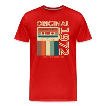 Vintage Birthday Gift 1972 - Men's Premium Organic T-Shirt - red - Front - Damien (186cm)