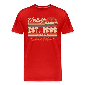 1999 Jahrgang Retro - Männer Premium Bio T-Shirt - Rot - Vorne - Damien (186cm)