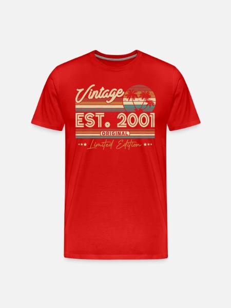 Jahrgangsgeschenk 2001 - Männer Premium Bio T-Shirt - Rot