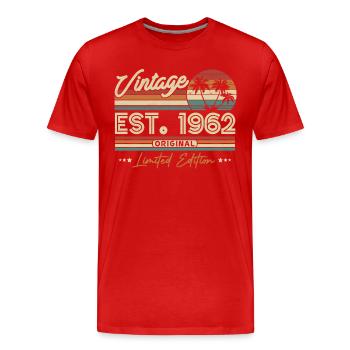 Nostalgia: 1962 Vintage Birthday - Men's Premium Organic T-Shirt - red - Front - Damien (186cm)