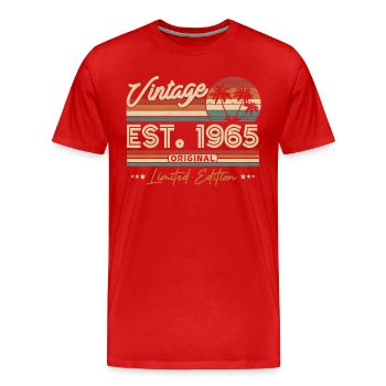 Nostalgic 1965 birthday year - Men's Premium Organic T-Shirt - red - Front - Damien (186cm)