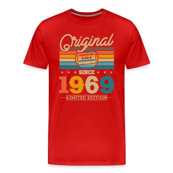 1969 Vintage Birthday - Men's Premium Organic T-Shirt - red - Front - Damien (186cm)
