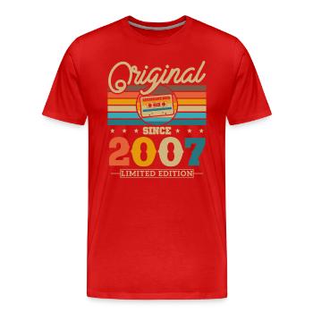 Vintage Anniversaire 2007 - T-shirt bio Premium Homme - rouge - Devant - Damien (186cm)